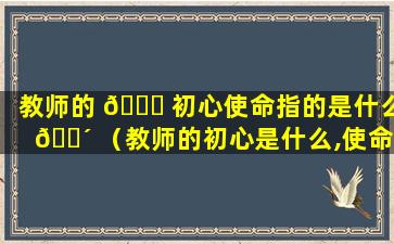 教师的 🐎 初心使命指的是什么 🐴 （教师的初心是什么,使命干什么,奋斗比什么）